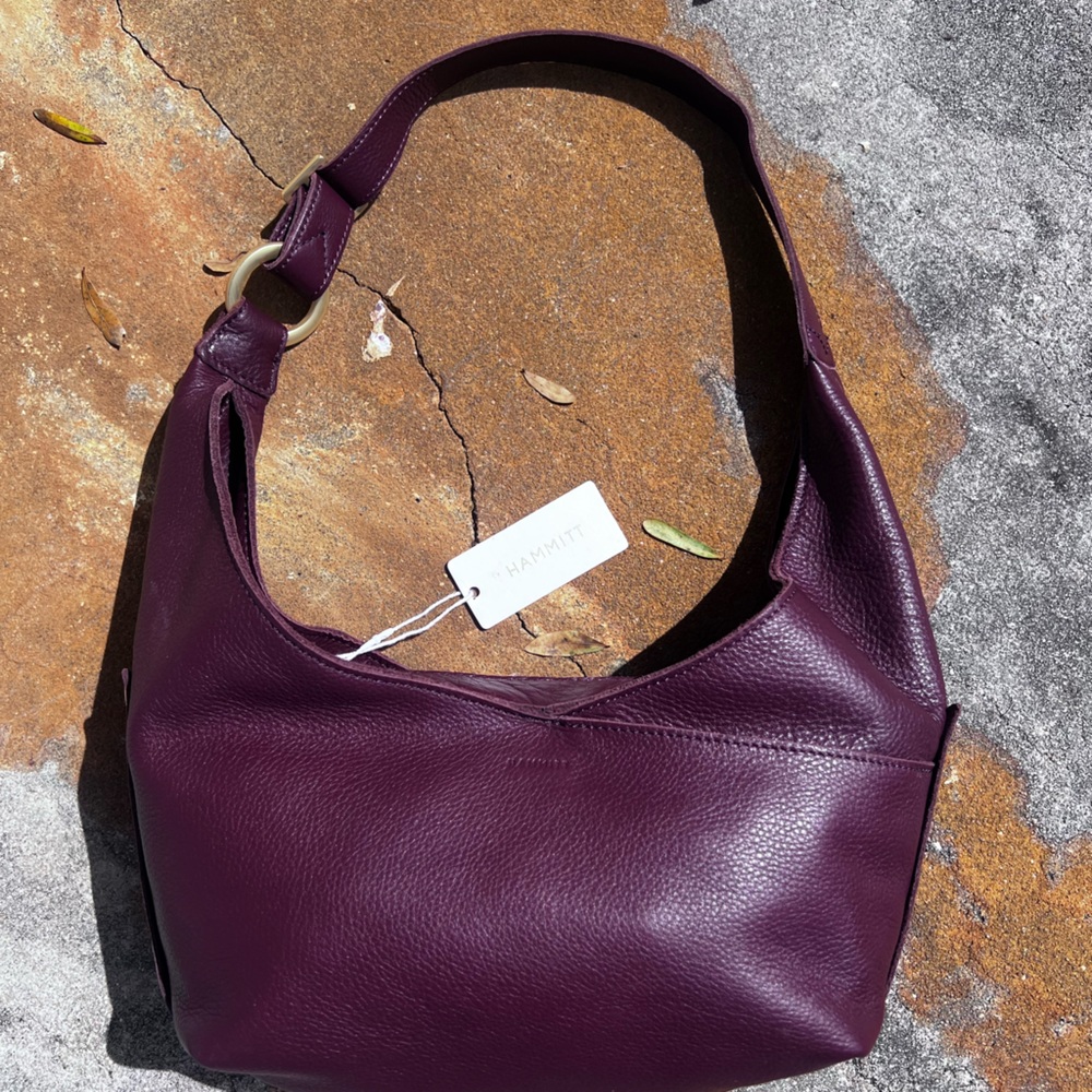 NWT Hammitt Tom Zip Med Cherrywood Pebble/Brushed Gold medium